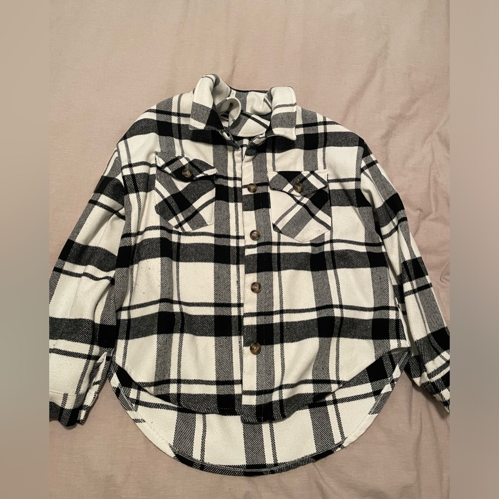 M Plaid Love Tree Oversized Overcoat